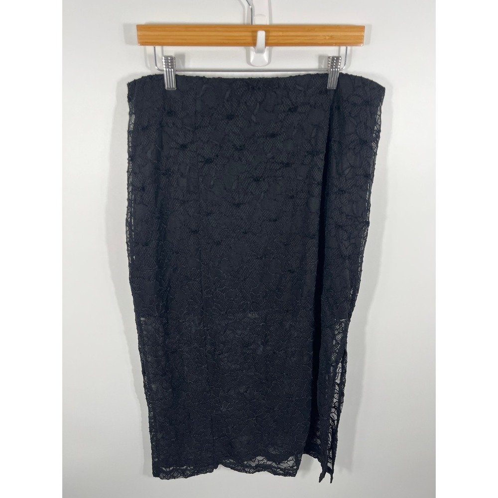 NoBo Witchy Boho Dark Fairy Maxi Skirt Womens XXL Black Lace Sheer Goth Grunge